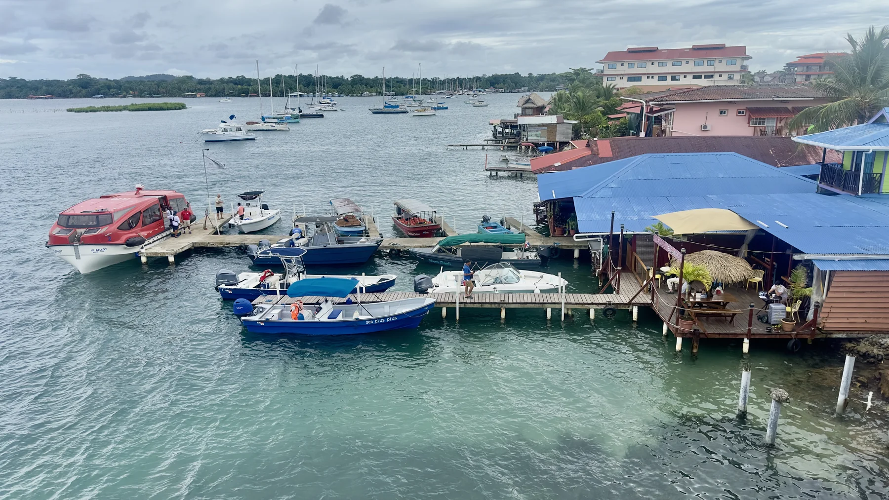 Marina and water taxis in Bocas del Toro, Panama
