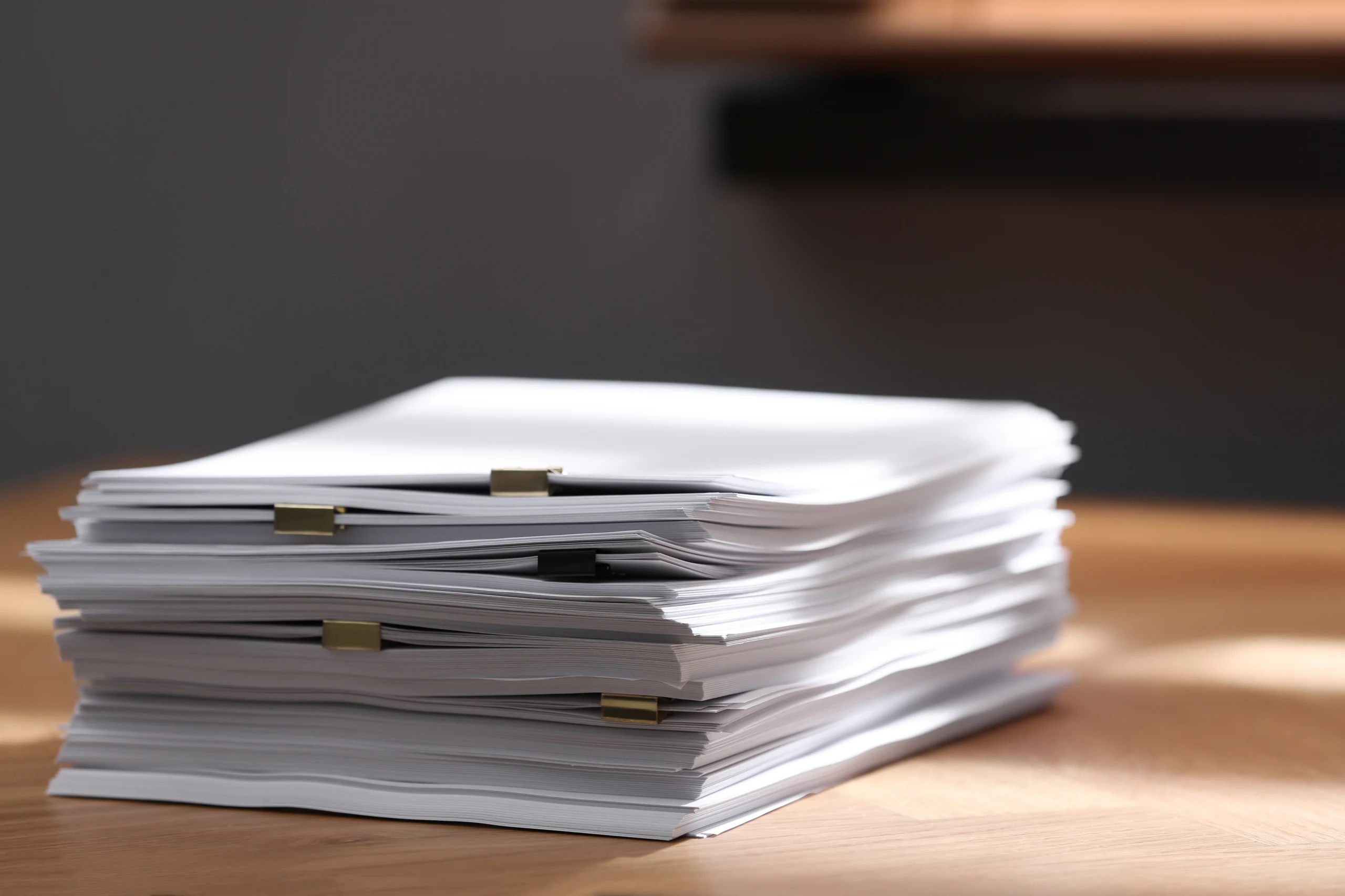 A stack of formal paperwork